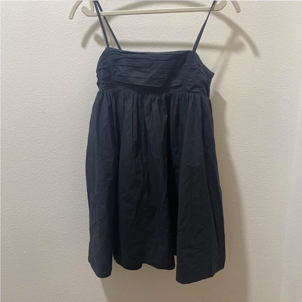 Aritzia Black Poof Mini Dress